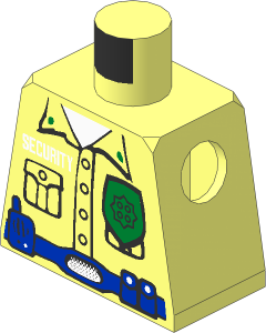 Minifig Torso with Security Guard Pattern