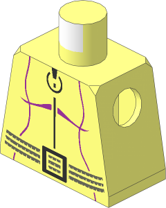 Minifig Torso with Catsuit, Ring Zipper Pull and Belt Pattern