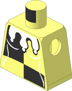 Minifig Torso Female with Harlequin Black/White Pattern