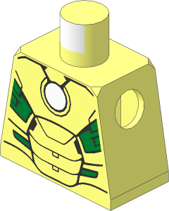 Minifig Torso with Iron Man Armoured Suit Mark VII Pattern
