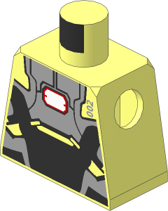 Minifig Torso with War Machine Armoured Suit Pattern