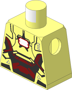 Minifig Torso with Iron Patriot Armoured Suit Pattern