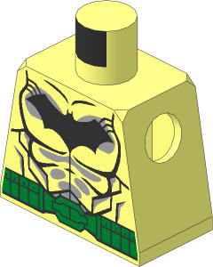Minifig Torso with Muscles, Light Bluish Grey Shadow and Gold Belt Pattern