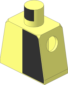 Minifig Torso with Black Half Pattern