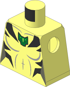 Minifig Torso with White Tiger Pattern