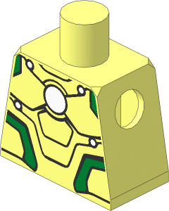 Minifig Torso with Iron Man Armoured Suit Classic Pattern