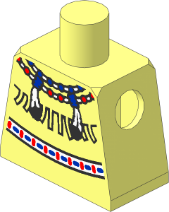 Minifig Torso with American Indian Necklace and Fringe Pattern