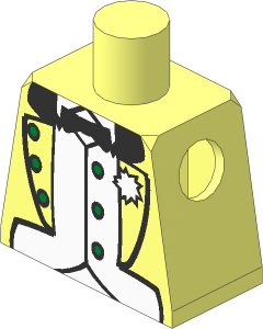 Minifig Torso with Jacket, Bow Tie, Vest, Boutonniere Pattern