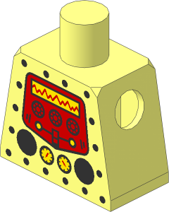 Minifig Torso with Clockwork Robot Pattern