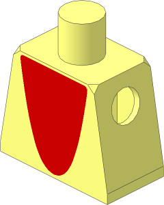 Minifig Torso with Bright Light Blue Parabola Shaped Belly Pattern