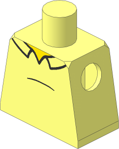 Minifig Torso with Shirt with Black Belly Bump and Collar Outline Pattern