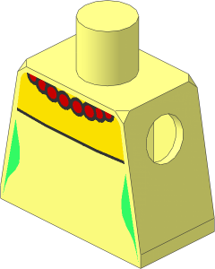 Minifig Torso with Dress and Red Beads Necklace Pattern