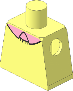 Minifig Torso with Crew Neck Sweater with Bright Pink Collar Pattern