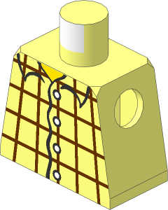 Minifig Torso with Blue Plaid Shirt Pattern