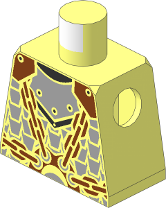 Minifig Torso with Plate Mail and Copper Chains Pattern
