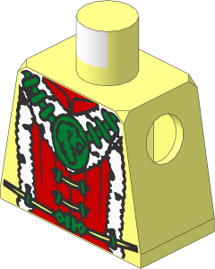 Minifig Torso with Lion Head Medallion and Fur Trim Pattern