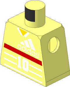 Minifig Torso with Soccer Shirt "10" and "ZIDANE" Pattern