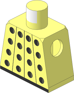 Minifig Torso with Soccer Team Goalkeeper and White "1" Pattern