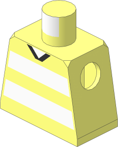 Minifig Torso with Soccer Team White Stripes and White #18 Pattern