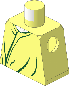 Minifig Torso with HP Voldemort Dark Green Robe Lines Pattern