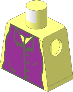 Minifig Torso with Purple Greatcoat with Dark Grey Border Pattern