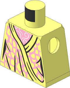Minifig Torso with Female Shiny Pink Robe with Spots Pattern