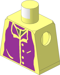 Minifig Torso with Purple Greatcoat without Border Pattern