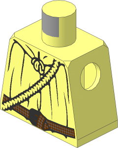 Minifig Torso with LOTR Cloak, Rope and Belt Pattern