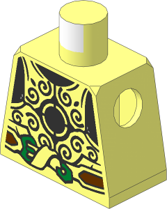 Minifig Torso with LOTR Armour, Brown Belt & Gold Buckle Pattern