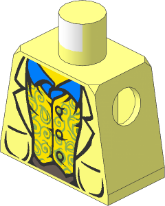 Minifig Torso with LOTR Jacket and Yellow Vest Pattern