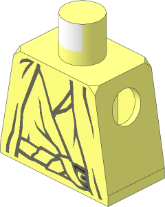 Minifig Torso with LOTR Cloak with Dark Bluish Grey Folds Pattern