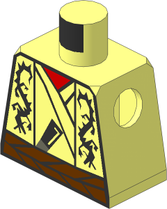 Minifig Torso with Samurai Dragon Robe Pattern