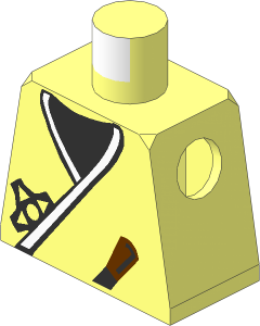 Minifig Torso with Ninja Wrap, Silver Shuriken & Dagger Pattern