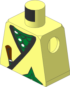 Minifig Torso with Ninja Wrap, Gold Shuriken, and Armour Pattern