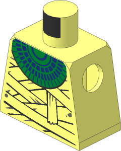 Minifig Torso with Bandage and Gold Necklace Pattern