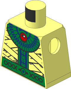 Minifig Torso with Bandage, Gold Necklace and Gold Belt Pattern