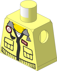 Minifig Torso with Aviator Jacket with Eagle and "SMH" on Back Pattern