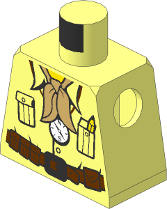 Minifig Torso with Safari Shirt, Tan Bandana & Compass Pattern