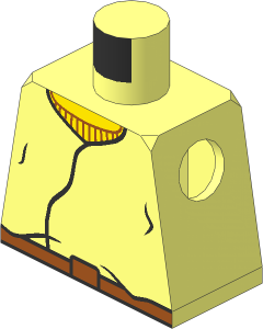 Minifig Torso with SW Closed Shirt and Brown Belt Pattern