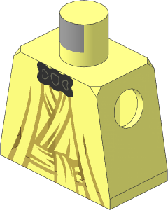 Minifig Torso with SW Robe, Sash and Silver Neck Clasp Pattern