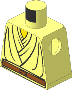 Minifig Torso with SW Layered Shirt, Brown Belt Pattern