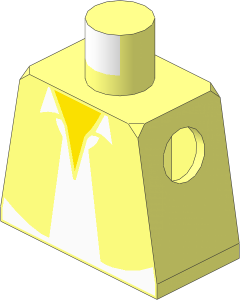 Minifig Torso with SW Vest, White Shirt and Light Nougat Neck Pattern
