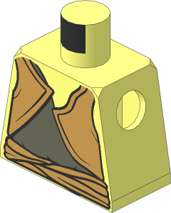 Minifig Torso with SW Gungan Dark Grey/Dark Tan Shirts Pattern