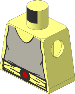Minifig Torso with SW Grey Shirt, Belt with Red Buckle Pattern