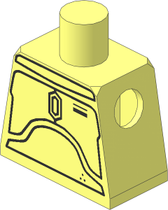 Minifig Torso with SW Blast Armour (Uncoloured Plates) Pattern