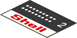 Sticker  1.9 x  2.9 Shell Gas Pumps Number 2