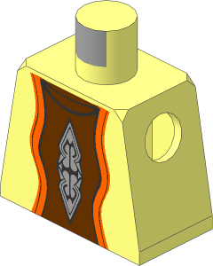 Minifig Torso with SW Nute Gunray Pattern