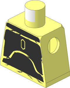 Minifig Torso with SW Blast Armour (Silver Plates) Pattern