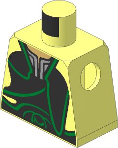 Minifig Torso with SW Gungan Gold Trim Pattern
