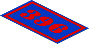 Sticker  2.1 x  3.9 with "396"